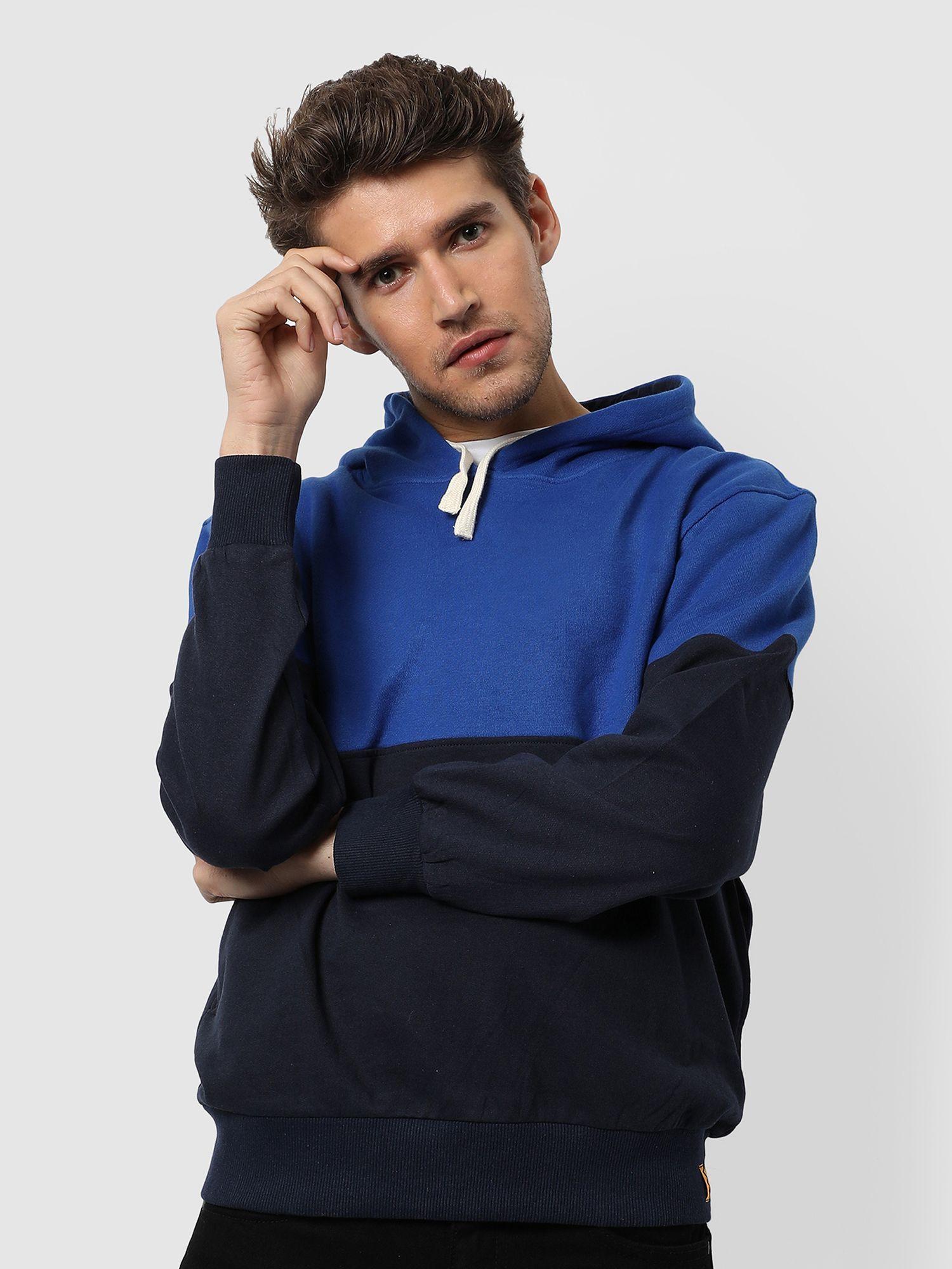 men color block full sleeve hoodie