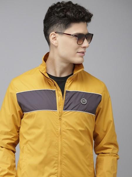 men colorblock bomber jacket