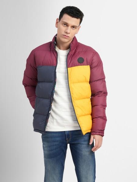 men colorblock bomber jacket