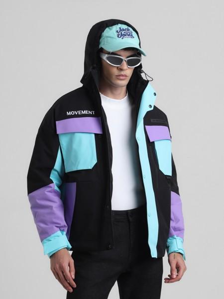 men colorblock bomber jacket