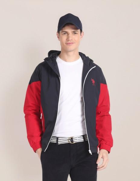 men colorblock casual jacket