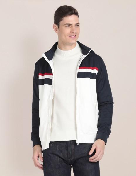 men colorblock casual jacket