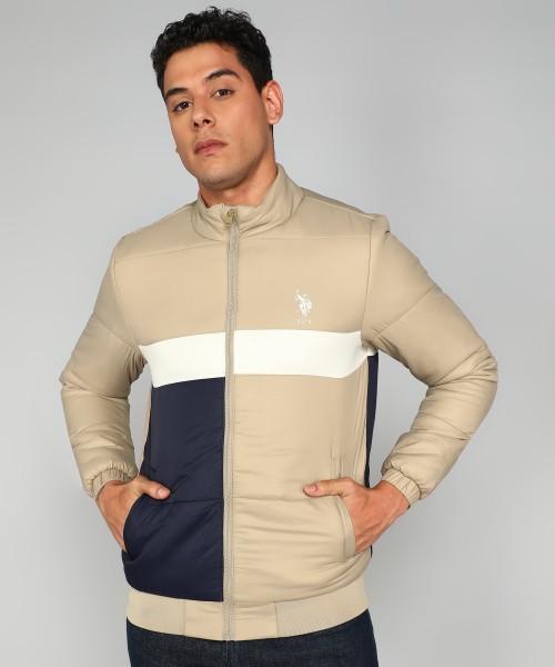 men colorblock casual jacket