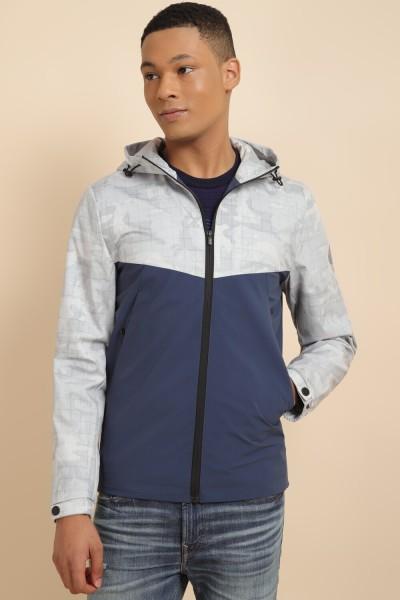 men colorblock casual jacket