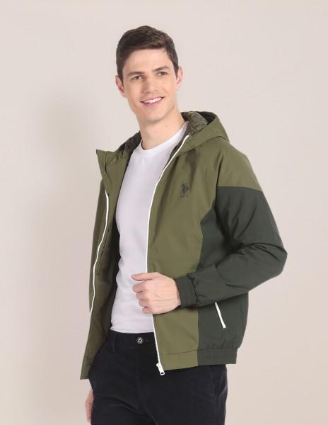 men colorblock casual jacket