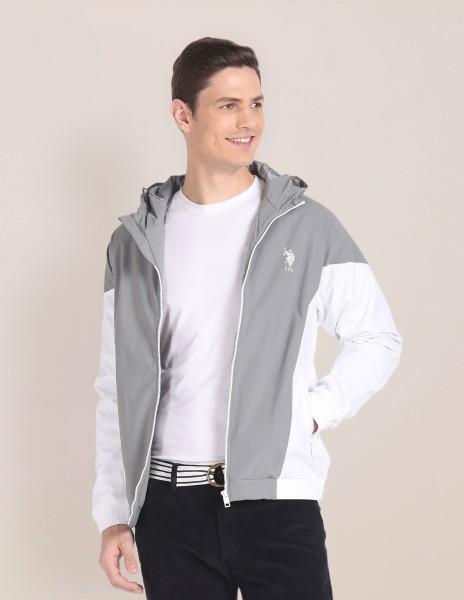 men colorblock casual jacket