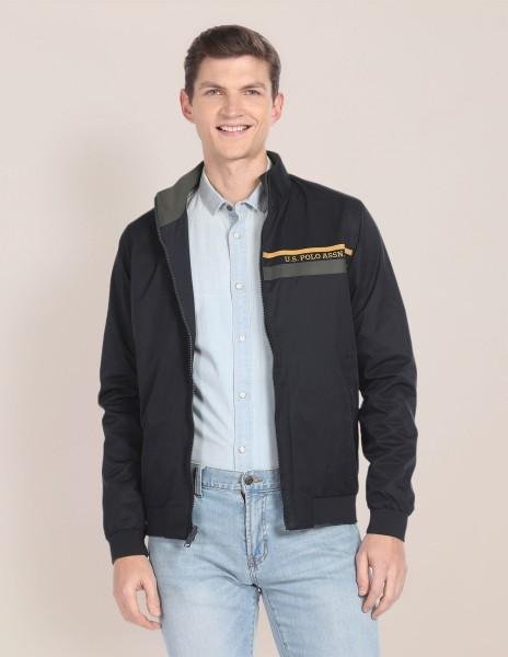 men colorblock casual jacket