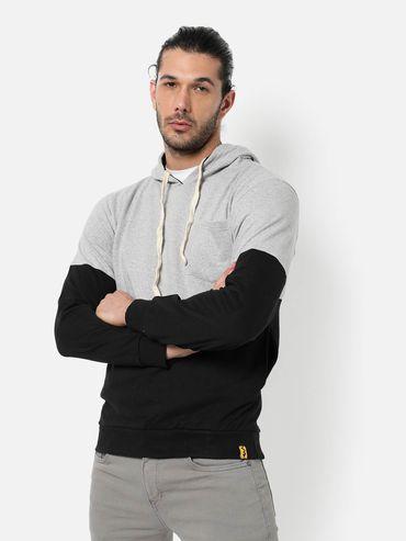 men colorblock hooded sweatshirt