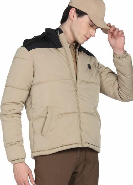 men colorblock padded jacket