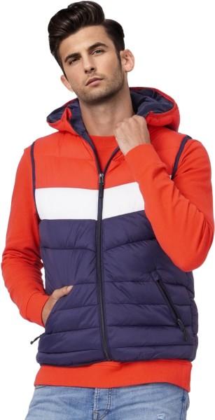 men colorblock puffer jacket