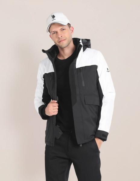 men colorblock puffer jacket