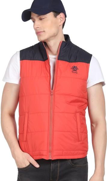 men colorblock puffer jacket