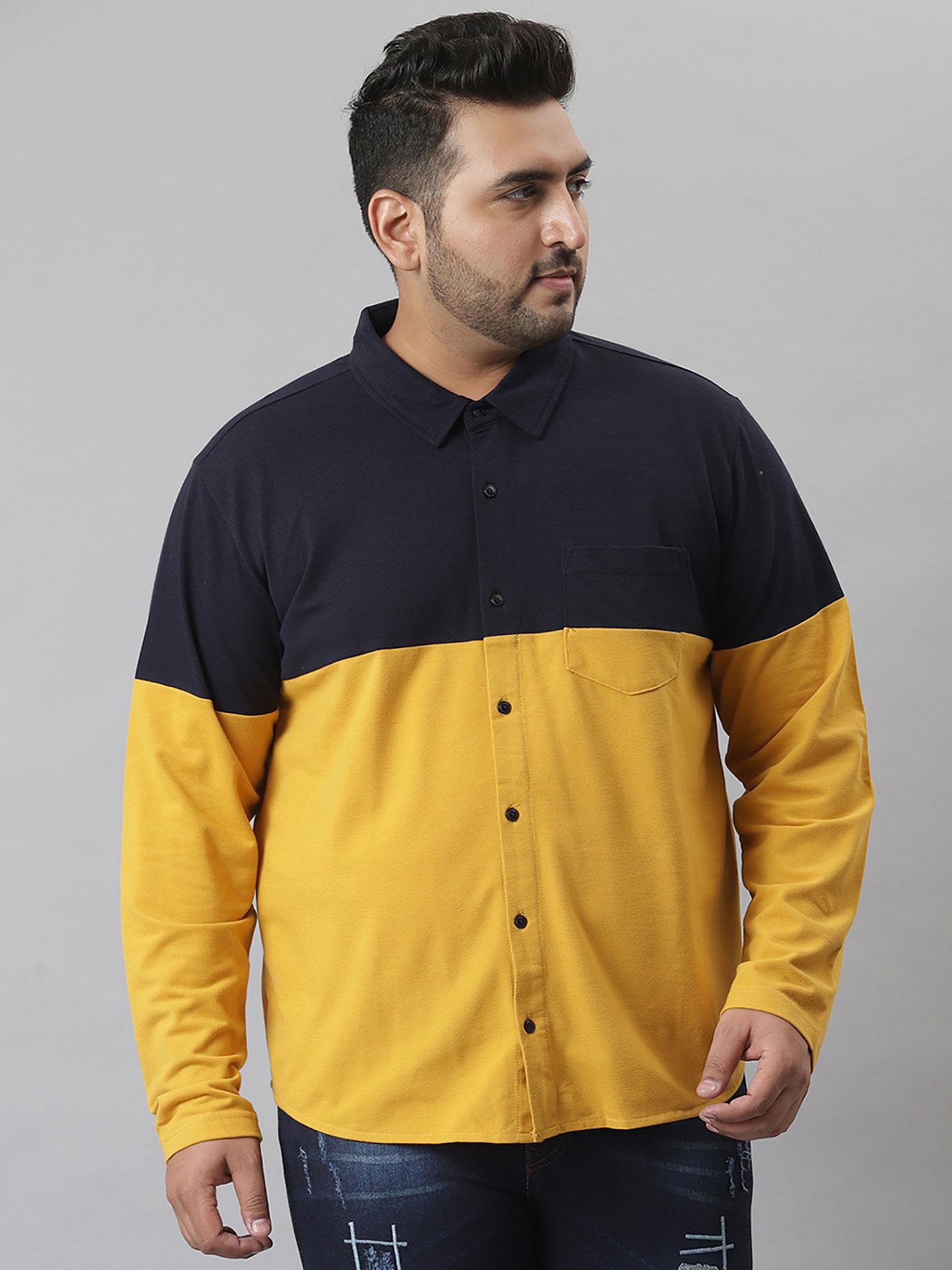 men colorblocked stylish full sleeve casual shirts