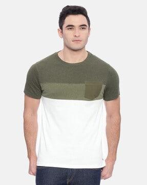 men colour-block slim fit t-shirt