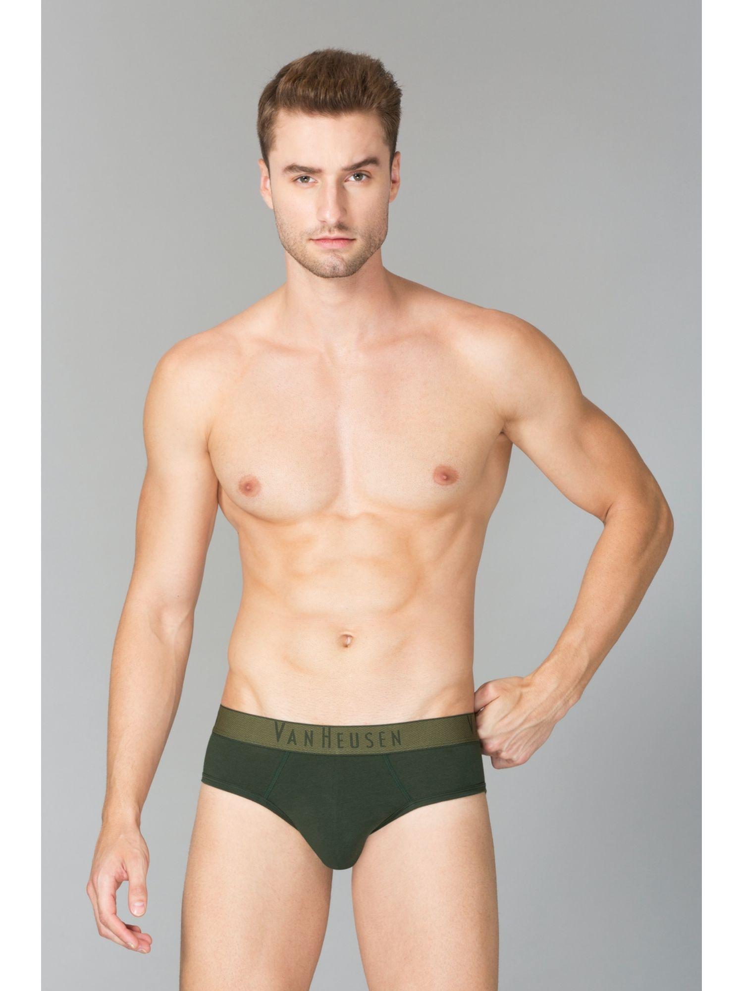 men colour fresh & breathable air series briefs - olive forest