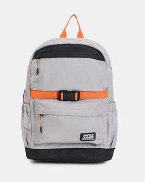 men colourblock backpack with adjustable shoulder straps