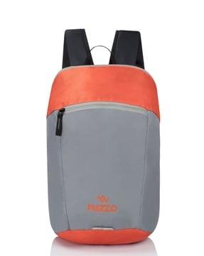 men colourblock backpack with adjustable straps