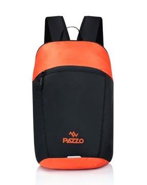 men colourblock backpack with adjustable straps