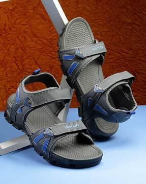 men colourblock double-strap sandals with velcro fastening