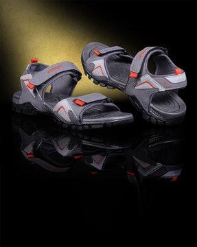 men colourblock double-strap sandals with velcro fastening