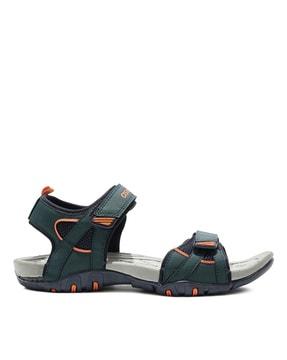 men colourblock double-strap sandals with velcro fastening