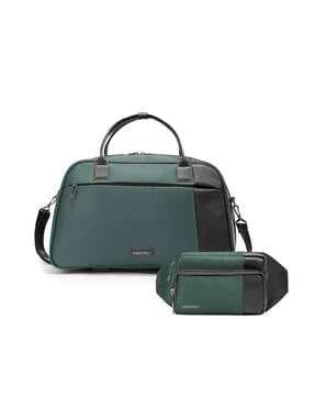 men colourblock duffle bag with detachable strap