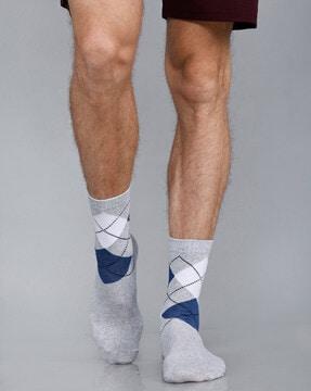 men colourblock everyday mid-calf length socks