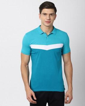 men colourblock extra slim fit polo t-shirt