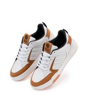 men colourblock lace-up shoes