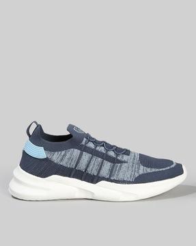 men colourblock low-top lace-up running shoes