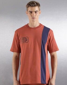 men colourblock oversized fit t-shirt