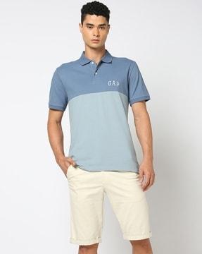 men colourblock polo t-shirt