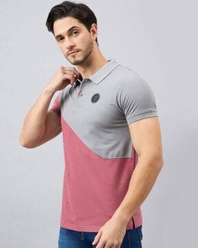 men colourblock polo t-shirt