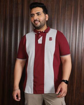 men colourblock polo t-shirt