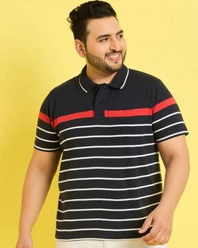 men colourblock regular fit polo t-shirt