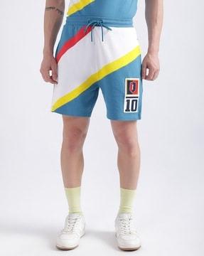 men colourblock regular fit shorts