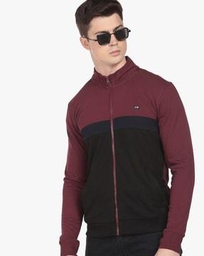 men colourblock regular fit sweatshirt