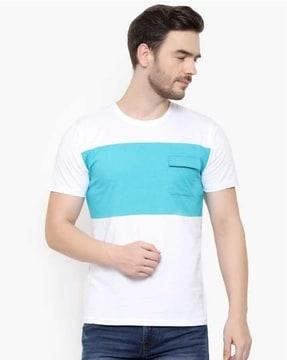 men colourblock round-neck t-shirt