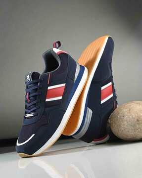 men colourblock shoes with lace-fastening