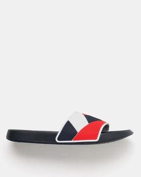 men colourblock slip-on slides