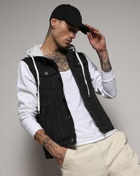 men coloureblock regular fit biker jacket