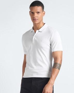 men contrast tipping regular fit polo t-shirt