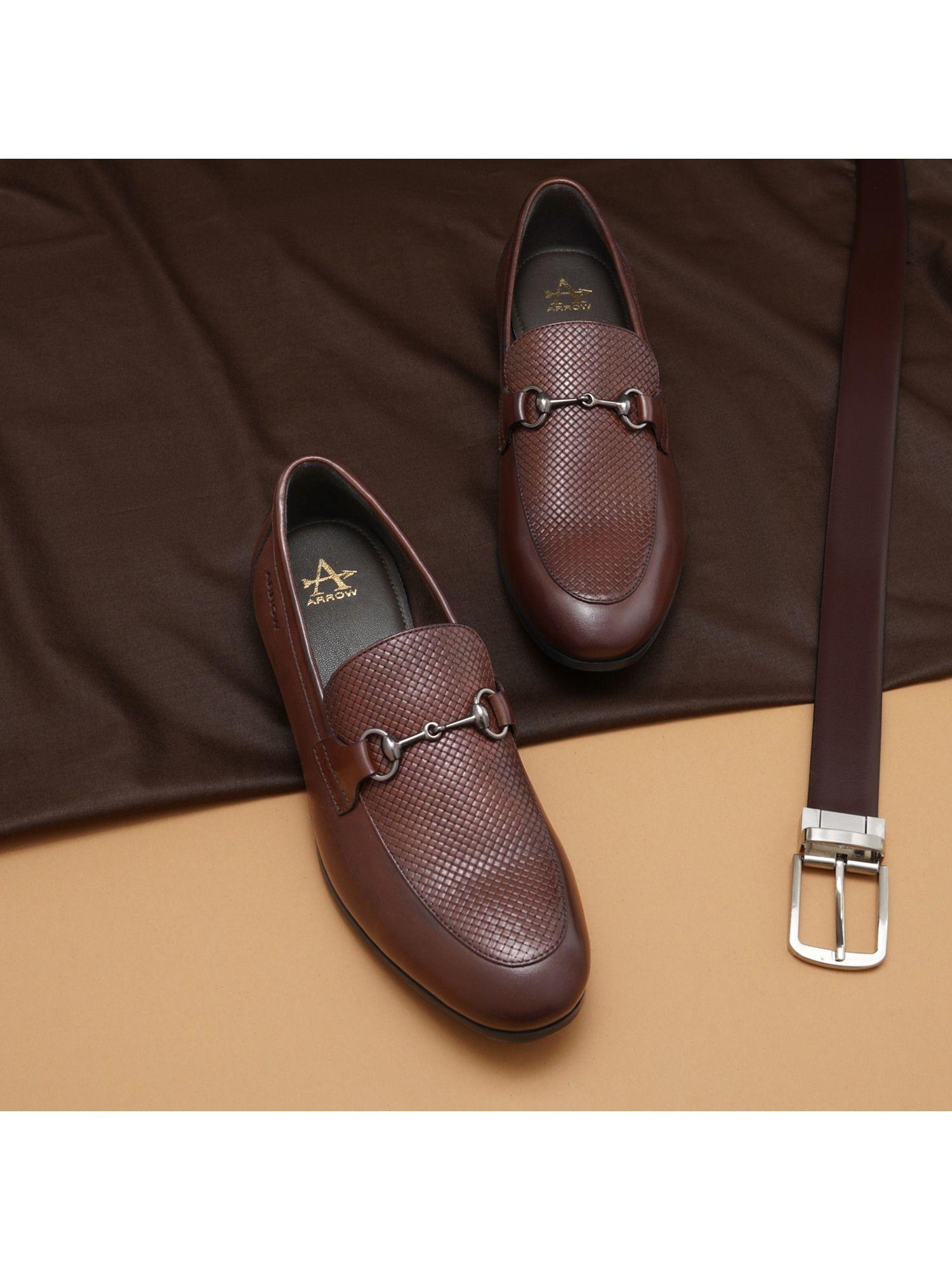 men copland me brown formal slip on loafers