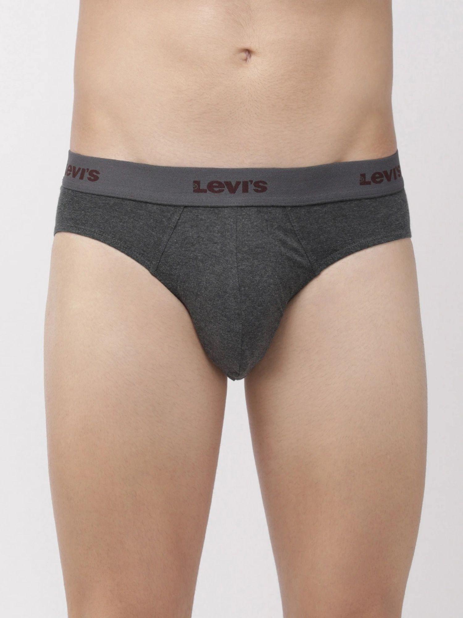 men cotton 100 ca solid neo brief snug fit grey