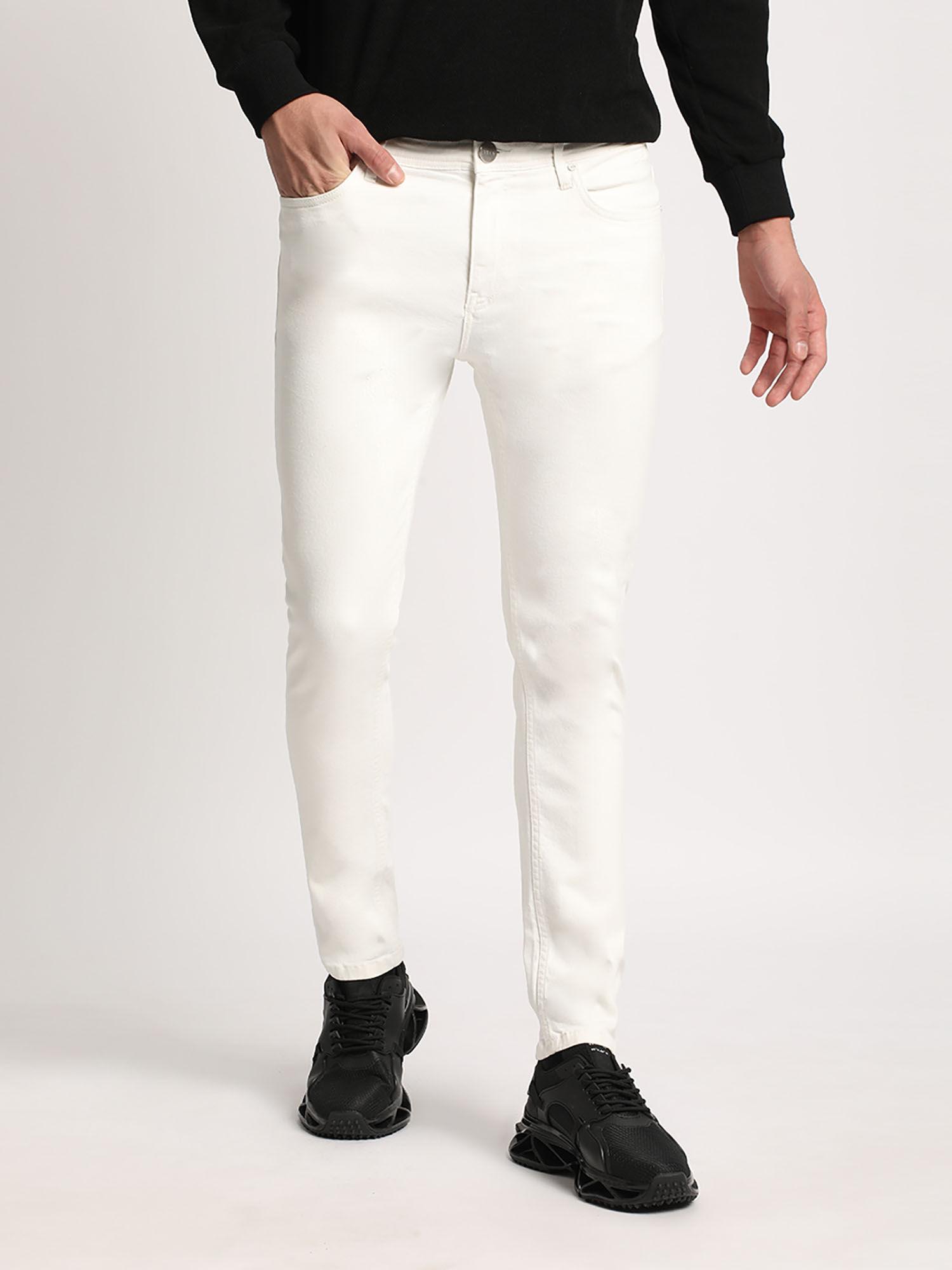 men cotton blend skinny fit jean