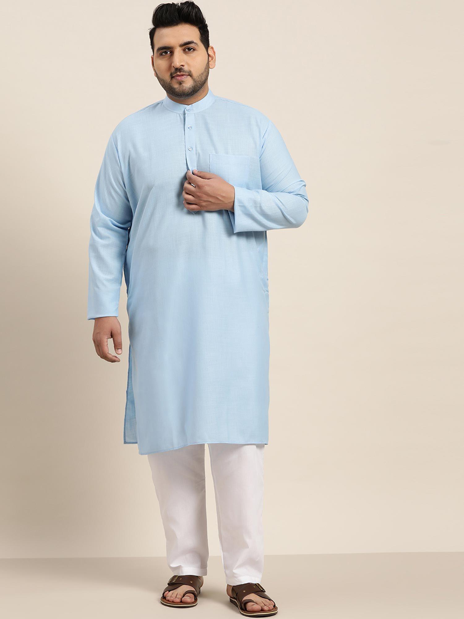 men cotton blue only kurta