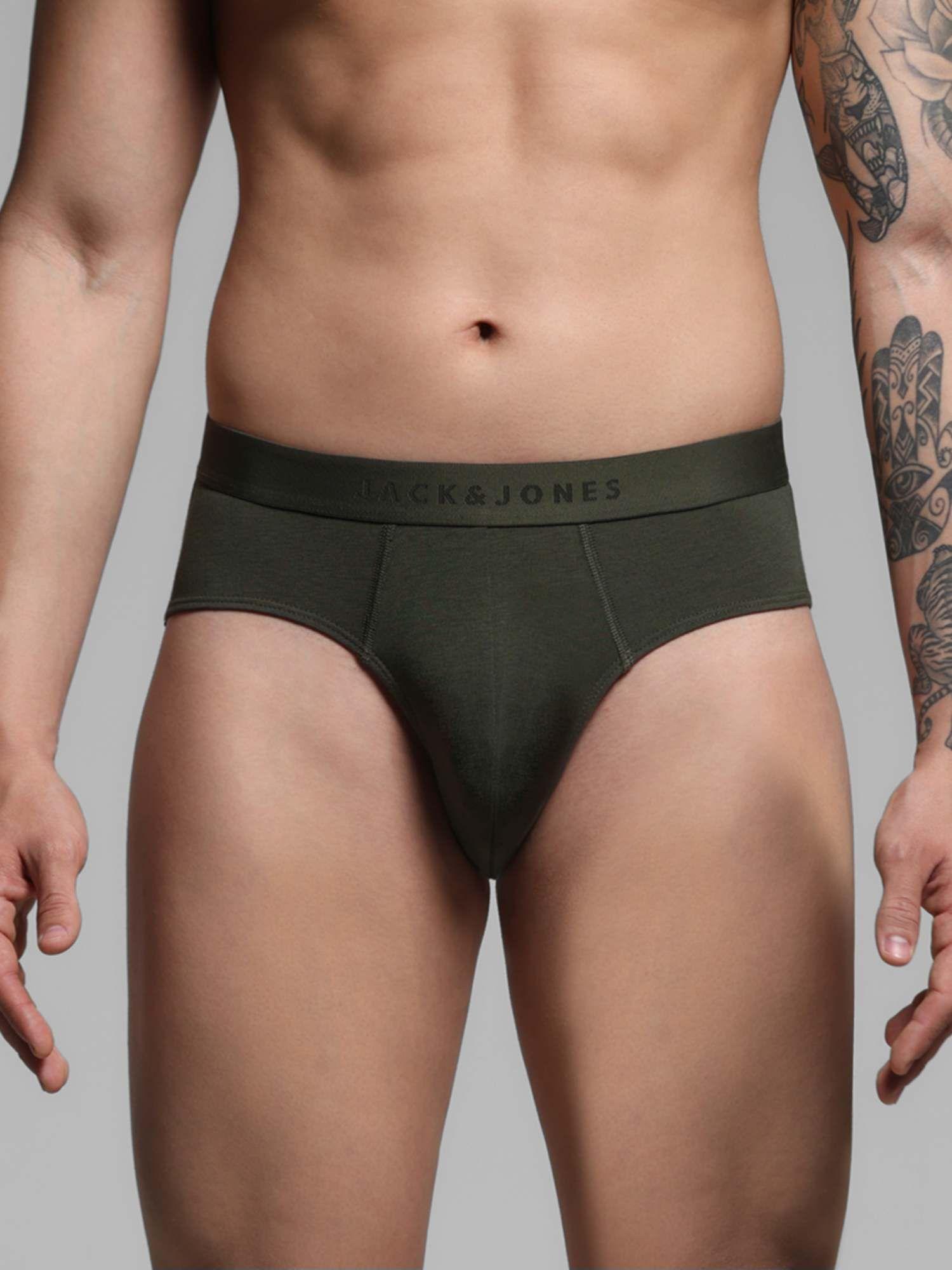 men cotton modal green brief