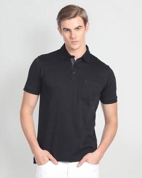 men cotton polo t-shirt with short sleeves