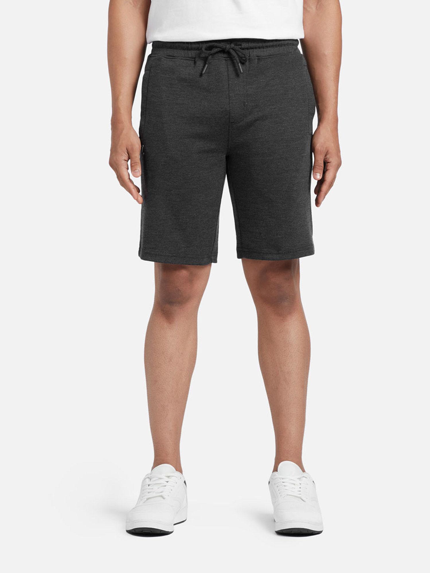 men cotton rich shorts with zipper pocket