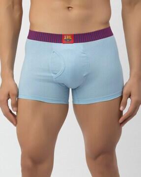 men cotton trunks with elasticated waistband